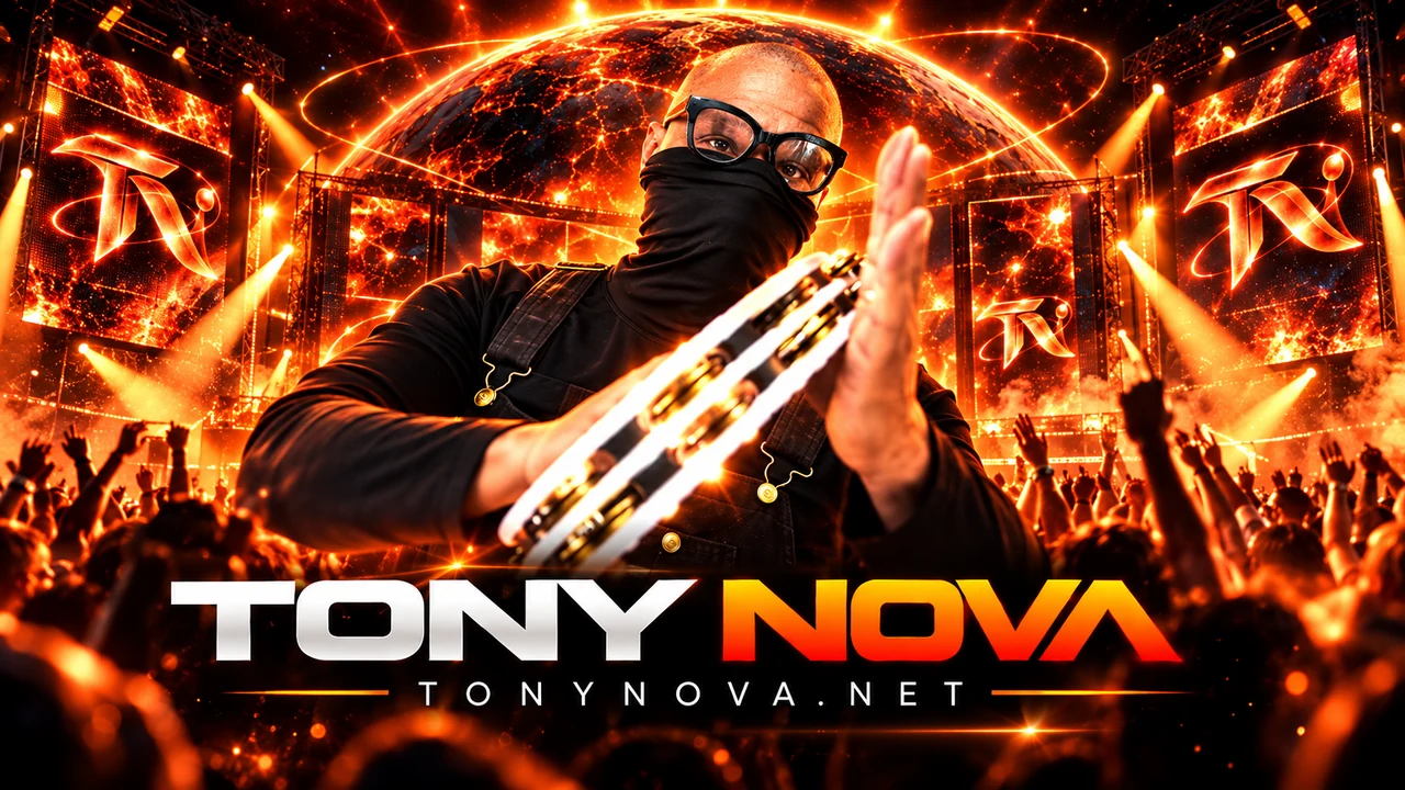 Tony Nova performing in the live cosmic stage concept
